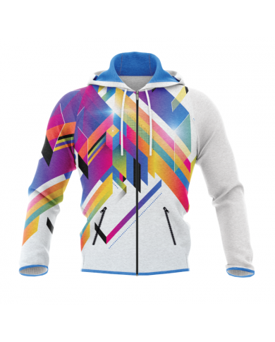 Sweat Capuche Fité Zipé - Sublimation totale - (Grandes tailles)